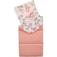 Obojstranné hniezdočko (kokon) pre bábätko - BABYMAM PREMIUM set 7v1 - Tajomná záhrada s marhuľovou minkou