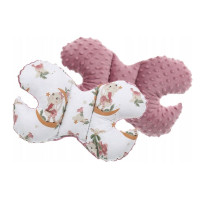 Obojstranné hniezdočko (kokon) pre bábätko - BABYMAM PREMIUM set 7v1 - V ríši snov so staroružovou minkou
