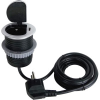 Solight 1z + USB-C 20W PD vstavaná zásuvka, 2m, strieborná