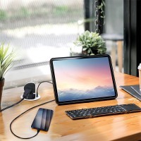 Solight 1z + USB-C 20W PD vstavaná zásuvka, 2m, strieborná
