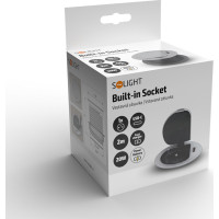Solight 1z + USB-C 20W PD vstavaná zásuvka, 2m, strieborná