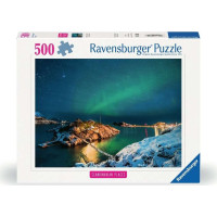 RAVENSBURGER Puzzle Škandinávia: Polárna žiara v Nórsku 500 dielikov