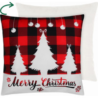 Vianočná obliečka na vankúš JOY 45x45 cm - 3 stromčeky