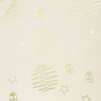 Vianočný obrus MERRY 200x140 cm - Banky - biely / zlatý