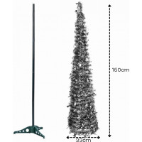 Vianočný trblietavý stromček SHINY - 150x33 cm - strieborný