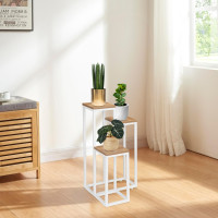 Stojan na kvety MUNIR - dub craft/biely