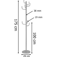 Vešiak na oblečenie Viktor 175 cm - šedý