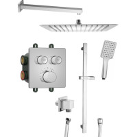 Sapho SMART SELECT podomietkový sprchový set s termostatickou batériou, 2 výstupy, posuvný držiak sprchy, chróm RP042-02