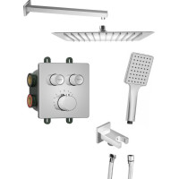 Sapho SMART SELECT podomietkový sprchový set s termostatickou batériou, 2 výstupy, vyústenie, chróm RP042-01