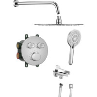 Sapho SMART SELECT podomietkový sprchový set s termostatickou batériou, 2 výstupy, vyústenie, chróm RP032-01