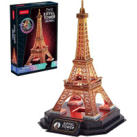 CUBICFUN Svietiace 3D puzzle Nočná edícia: Eiffelova veža 51 dielikov