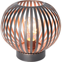 Solight kovový okrúhly lampáš so žiarovkou s micro LED, teplá biela, medená, 3xAA, 19cm