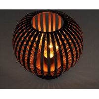 Solight kovový okrúhly lampáš so žiarovkou s micro LED, teplá biela, medená, 3xAA, 19cm