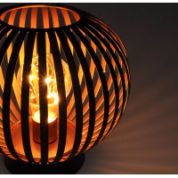 Solight kovový okrúhly lampáš so žiarovkou s micro LED, teplá biela, medená, 3xAA, 19cm