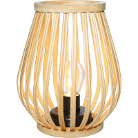 Solight bambusový lampáš s LED žiarovkou, teplá biela, 2x AA, 20cm