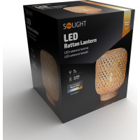Solight ratanová LED lampáš s LED žiarovkou, teplá biela, 3x AAA, 19cm