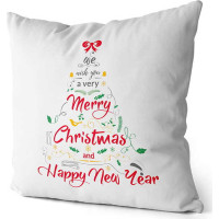 Obliečka na vankúš Stromček Merry Christmas - 45x45 cm - biela
