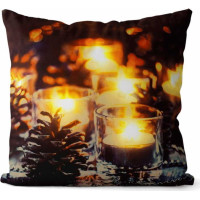 Vianočná LED obliečka na vankúš 45x45 cm - Sviečky