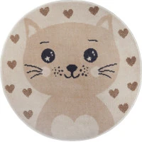 Detský koberec Adventures 105963 Cream Beige kruh