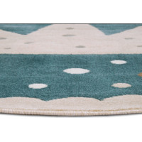 Detský koberec Adventures 105970 Cream Blue kruh
