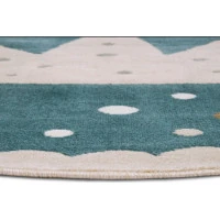Detský koberec Adventures 105970 Cream Blue kruh