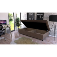 Čalúnená posteľ s úložným priestorom VELNO II - 200x90 cm - hnedá