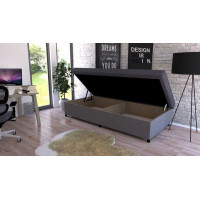 Čalúnená posteľ s úložným priestorom VELNO II - 200x90 cm - šedá