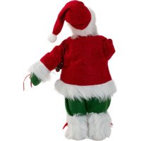 Vianočná dekoratívna figúrka Santa Claus s ihličím a stuhou - 30 cm