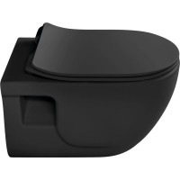 Sapho BRILLA závesná WC misa, Rimless, 36, 5x53cm, čierna mat 100614-110