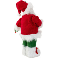 Vianočná dekoratívna figúrka Santa Claus s ihličím a stuhou - 30 cm
