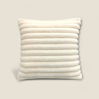 Obliečka na vankúš ABBY 45x45 cm - imitácia kožušiny - ecru/krémová