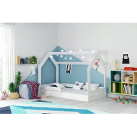 Detská domčeková Montessori posteľ REGINA 160x80 cm - biela