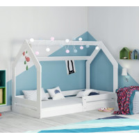 Detská domčeková Montessori posteľ REGINA 160x80 cm - biela