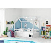 Detská domčeková posteľ REGINA s úložným priestorom 160x80 cm - biela