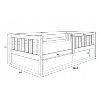 Detská posteľ s úložným priestorom SMART 160x80 cm - prírodná