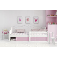 Detská srdiečková posteľ JULIETA s úložným priestorom 160x80 cm - biela