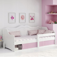 Detská srdiečková posteľ JULIETA s úložným priestorom 160x80 cm - biela