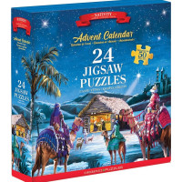 EUROGRAPHICS Puzzle Adventný kalendár: Narodenie Ježiška 24x50 dielikov