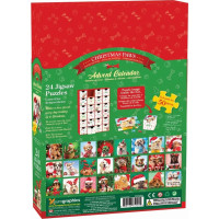 EUROGRAPHICS Puzzle Adventný kalendár: Vianočné labky 24x50 dielikov