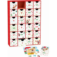 EUROGRAPHICS Puzzle Adventný kalendár: Vianočné labky 24x50 dielikov