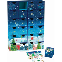 EUROGRAPHICS Puzzle Adventný kalendár: Vianočné dediny 24x50 dielikov