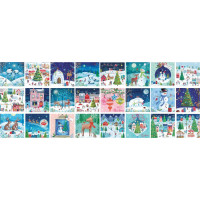 EUROGRAPHICS Puzzle Adventný kalendár: Vianočné dediny 24x50 dielikov