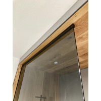 Polysan ARCHITEX sada na uchytenie skla, podlaha-stena-strop, 1610x2600mm, čierna mat AL2616B