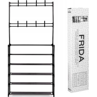 Predsieňový vešiak s 5 policami FRIDA 80x26x172 cm - čierny