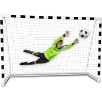 Futbalová bránka LEONARDO 300x160 cm - čiernobiela