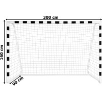 Futbalová bránka LEONARDO 300x160 cm - čiernobiela