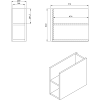Sapho LOREA skrinka s dvojumývadlom 181x46x51, 5cm (80+20+80cm), dub alabama/biela mat LE080-2231-05