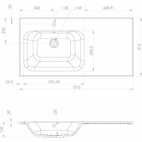 Sapho LOREA skrinka s umývadlom 101x46x51,5cm (70+30cm), ľavá, biela mat LE070-3131-L-01