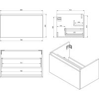 Sapho LOREA skrinka s dvojumývadlom 161x46x51, 5cm (80+80cm), biela mat LE080-3131-01