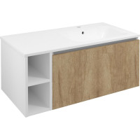 Sapho LOREA skrinka s umývadlom 101x46x51, 5cm (20+80 cm), pravá, dub alabama/biela mat LE080-2231-R-02